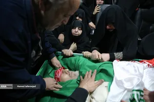 وداع با پیکر&zwnj; مطهر  شهید حجت&zwnj;الاسلام علی رازینی رئیس شعبه ۳۹ دیوان عالی کشور در معراج شهدای تهران