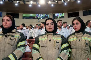 مراسم بزرگداشت روز آتش&zwnj;نشان در برج میلاد تهران