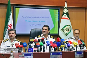 نشست خبری سردار موسوی پور رئیس پلیس راهور تهران بزرگ