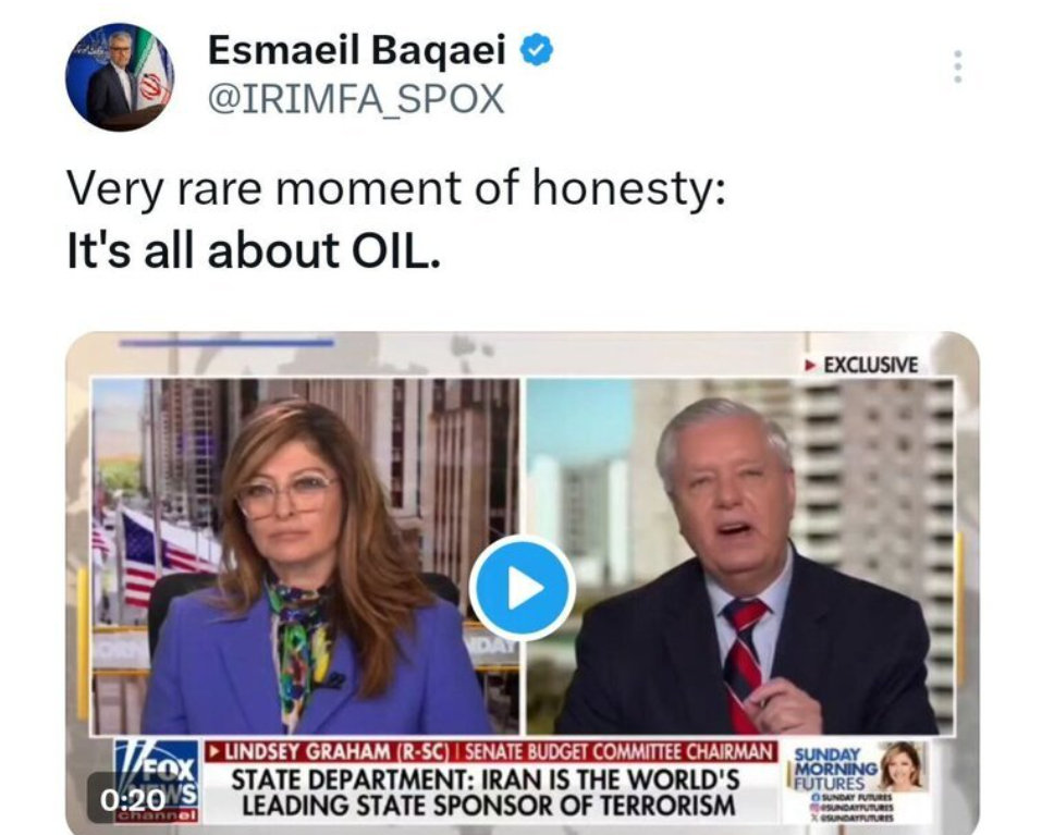 سخنگوی وزارت خارجه: پس مسئله، نفت است!