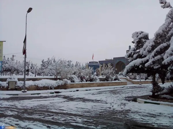 دانشگاه آزاد اسلامی واحد قم در یک روز برفی