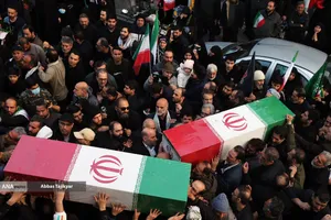 تشییع پیکر شهیدان لاریجانی، سلیمانی و شهدای ناو دنا