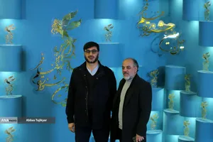 محمدرضا شفیعی تهیه کننده و جواد افشار کارگردان در فتوکال فیلم سینمایی صیاد