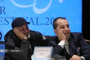 عباس جمشیدی&zwnj;فر و رضا عطاران در نشست خبری فیلم سینمایی &laquo;صددام&raquo;