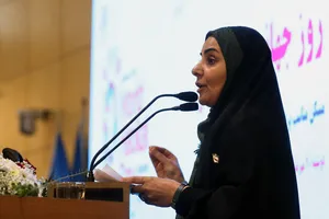  فرزانه صادق وزیر راه و شهرسازی در مراسم بزرگداشت روز جهانی اسکان بشر در وزارت راه و شهرسازی