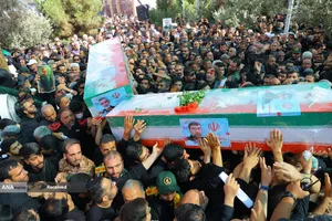 تشییع پیکر سردار شهید امیر علی حاجی زاده و و سردار محمود باقری فرمانده موشکی این نیرو