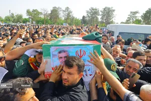 تشییع پیکر سردار شهید امیر علی حاجی زاده و و سردار محمود باقری فرمانده موشکی این نیرو