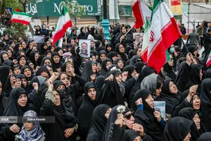 مراسم تشییع پیکر مطهر ۱۲ شهید جنگ رمضان
