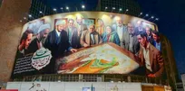 جدیدترین دیوارنگاره میدان ولیعصر رونمایی شد/علی(ع) فخر ایرانیان