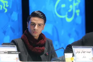 مهبد جهان &zwnj;نوش در نشست خبری فیلم سینمایی بچه های مردم