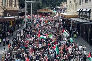 راهپیمایی مردم شهرهای استرالیا در حمایت از غزه