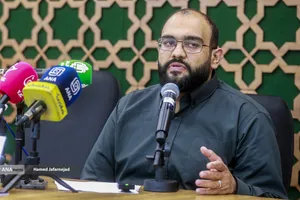 علی گلرخساری نماینده مرکز حرکت&zwnj;های مردمی و جهادی بنیاد علوی - نشست خبری &laquo;پویش غدیر&raquo;