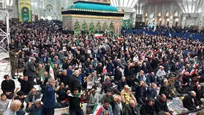 حضور انبوه مردم در مرقد امام راحل/ فریاد هم غزه، هم لبنان، جانم فدای ایران نمازگزاران