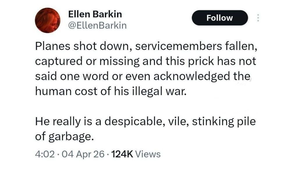 الن بارکین: ترامپ موجودی حقیر، چندش‌آور و بی‌ارزش است!