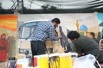 «إنّا عَلَی العَهد»؛ هنرمندان نقاش، پیام اربعین را با رنگ به تصویر کشیدند