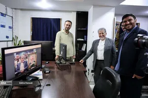 محمدمهدی خیرجو مدیرعامل خبرگزاری آنا ،بیژن رنجبر رییس دانشگاه آزاد اسلامی و حامد جعفرنژاد مدیر گروه عکس خبرگزاری آنا