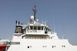 ورود شناور نیروی دریایی روسیه به رزمایش مرکب امداد و نجات دریای خزر ۲۰۲۵