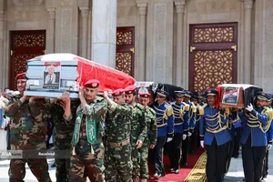 تشییع پیکر شهدای حملات رژیم صهیونیستی به یمن