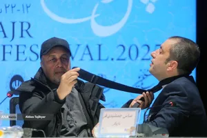 عباس جمشیدی&zwnj;فر و رضا عطاران در نشست خبری فیلم سینمایی &laquo;صددام&raquo;