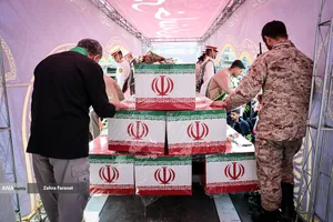 تشییع پیکر شهیدان لاریجانی، سلیمانی و شهدای ناو دنا
