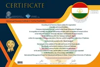 دریافت نشان دکتری افتخاری عضو هیئت علمی دانشگاه آزاد از دانشگاه بین‌المللی تاجیکستان
