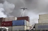 همکاری هواپیماهای روسی در عملیات لکه‌گیری بندر شهید رجایی + فیلم