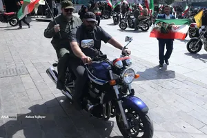 رژه بزرگ موتور سواران جان فدا در تهران