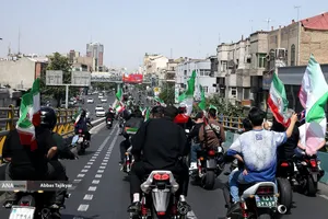 رژه بزرگ موتور سواران جان فدا در تهران