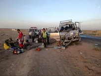 برخورد ون با تراکتور در محور سرایان_ آیسک/ اعزام ۳ تیم شهرستان سرایان