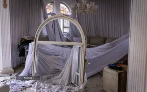 ویرانی های گسترده در سرزمین های اشغالی بر اثر حملات موشکی ایران