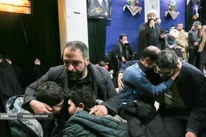وداع با پیکر&zwnj; مطهر  شهید حجت&zwnj;الاسلام علی رازینی رئیس شعبه ۳۹ و شهید حجت&zwnj;الاسلام محمد مقیسه رئیس شعبه ۵۳ دیوان عالی کشور در معراج شهدای تهران