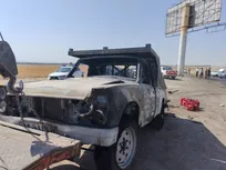 واژگونی و حریق ۲ وانت در اتوبان قزوین-کرج