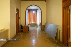 خسارات ناشی از تجاوز هوایی آمریکایی صهیونی به کاخ سعدآباد