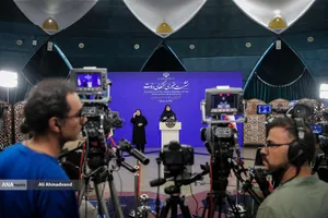 نشست خبری فاطمه مهاجرانی سخنگوی دولت در مرکز همایش&zwnj;های صداوسیما