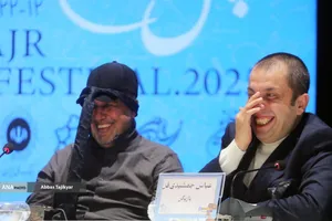 عباس جمشیدی&zwnj;فر و رضا عطاران در نشست خبری فیلم سینمایی &laquo;صددام&raquo;