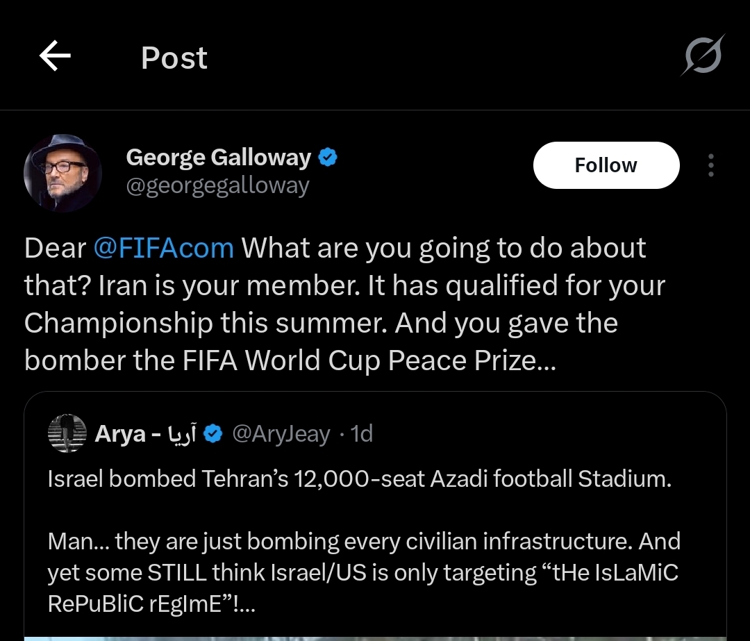 بازخواست فیفا توسط مجری انگلیسی به دلیل حمله آمریکا به ایران+عکس بازخواست فیفا توسط مجری انگلیسی به دلیل حمله آمریکا به ایران+عکس