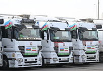 ۱۰ تریلی حامل ۲۰۰ تن کمک آذربایجان وارد ایران شد