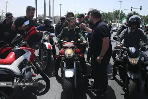 رژه بزرگ موتور سواران جان فدا در تهران