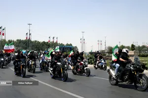 رژه بزرگ موتور سواران جان فدا در تهران